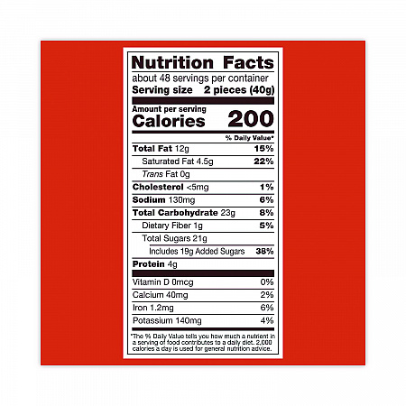 Peanut Butter Cups Bar, Full Size, 1.5 oz Bar, 2 Cups/Bar, 36 Bars/Box (20900149)