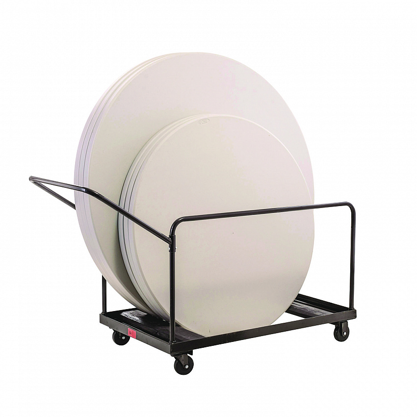 Folding Table Dolly For Round Tables, 1,100 lb Capacity, 27.75" x 47.5" x 31.25", Brown (DY60R)