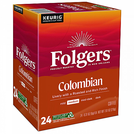 100% Colombian Coffee K-Cups, 24/Box (6659)