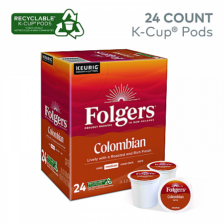 100% Colombian Coffee K-Cups, 24/Box (6659)