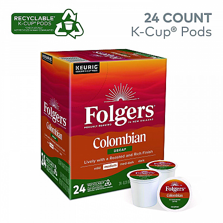 100% Colombian Decaf Coffee K-Cups, 24/Box (0570)