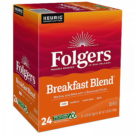 Breakfast Blend Coffee K-Cups, 24/Box (0448)