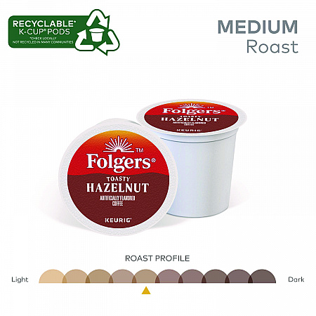 Toasty Hazelnut Coffee K-Cups, 24/Box (0162)