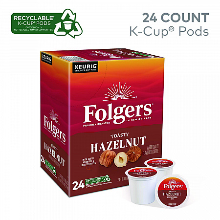 Toasty Hazelnut Coffee K-Cups, 24/Box (0162)