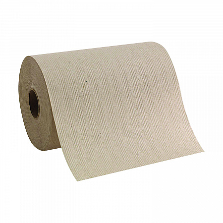 Pacific Blue Basic Recycled Paper Towel Roll, 1-Ply, 7.88 x 350 ft, Brown, 12 Rolls/Carton (26401)