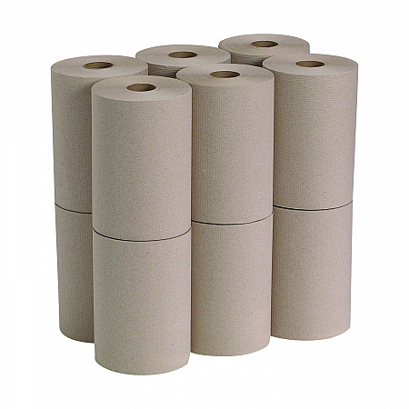 Pacific Blue Basic Recycled Paper Towel Roll, 1-Ply, 7.88 x 350 ft, Brown, 12 Rolls/Carton (26401)