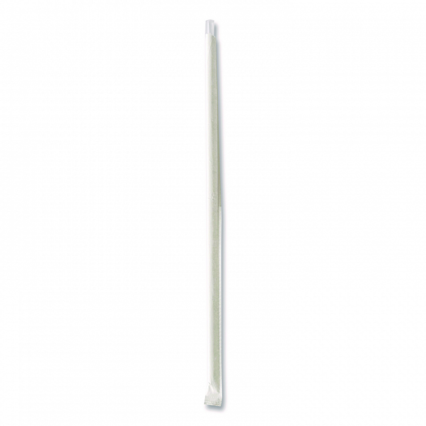 Wrapped Jumbo Straws, 10.25", Polypropylene, Clear, 500/Pack, 4 Packs/Carton (JUMW1025CLR)