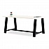 Midtown Dining Table with Four Sky Blue Kool Series Chairs, 36 x 72 x 30, Designer White (840031900333)