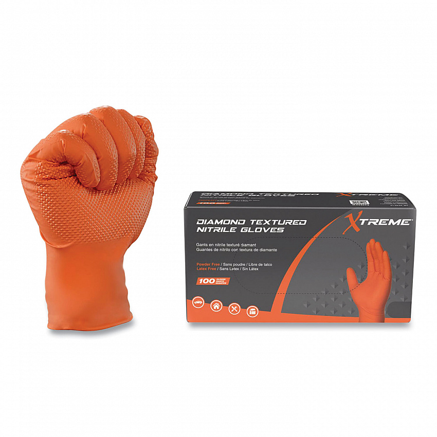 DT Nitrile Disposable Gloves, Powder-Free, Medium, 6 mil Thick, 9.5" Long, Orange, 100/Box, 10 Boxes/Carton (XODN44100)