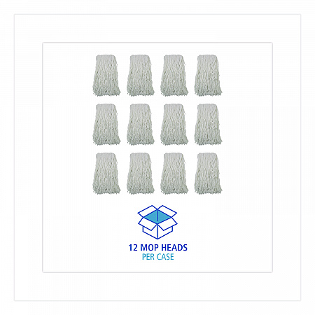 Cut-End Wet Mop Heads, Rayon, White, 12/Carton (RM03032S)