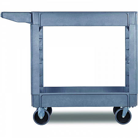 Two-Shelf Utility Cart, Plastic, 2 Shelves, 500 lb Capacity, 17.25