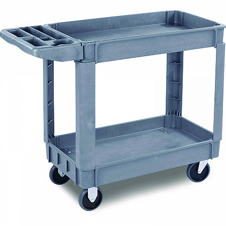 Two-Shelf Utility Cart, Plastic, 2 Shelves, 500 lb Capacity, 17.25