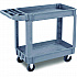 Two-Shelf Utility Cart, Plastic, 2 Shelves, 500 lb Capacity, 17.25