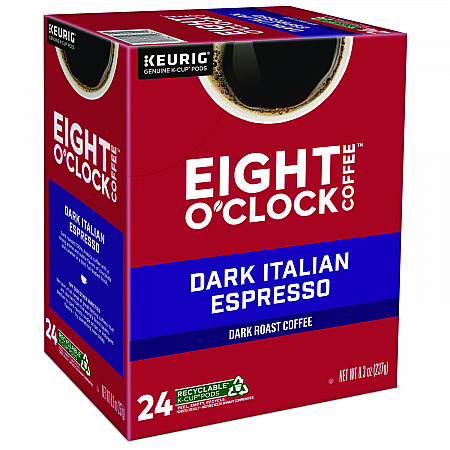 Dark Italian Espresso Coffee K-Cups, 24/Box (6408)
