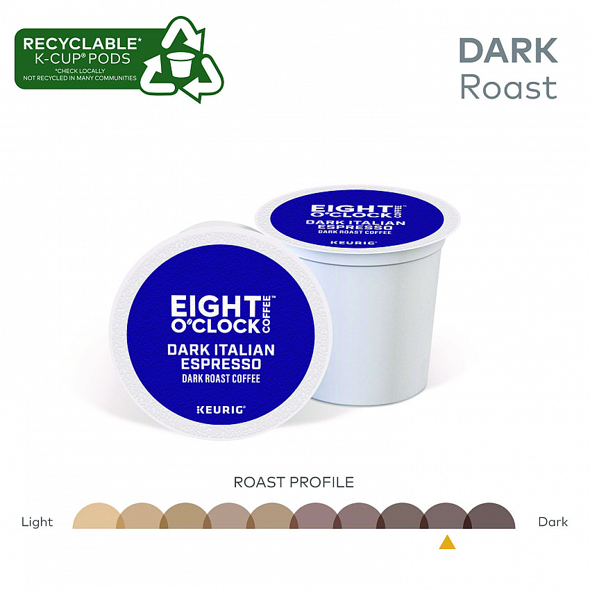 Dark Italian Espresso Coffee K-Cups, 24/Box (6408)