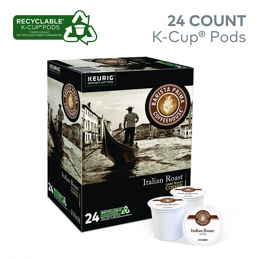 Italian Roast K-Cups Coffee Pack, 24/Box, 4 Box/Carton (8500CT)