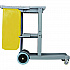 Janitor's Cart, Plastic, 4 Shelves, 1 Bin, 19