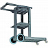 Janitor's Cart, Plastic, 4 Shelves, 1 Bin, 19
