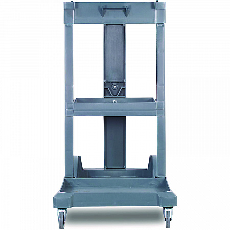 Janitor's Cart, Plastic, 4 Shelves, 1 Bin, 19