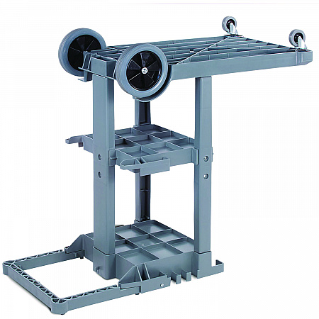 Janitor's Cart, Plastic, 4 Shelves, 1 Bin, 19