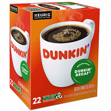 K-Cup Pods, Dunkin' Decaf, 22/Box (1269)