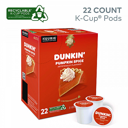 K-Cup Pods, Pumpkin Spice, 22/Box (7596)