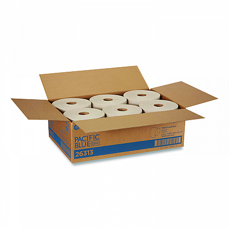 Pacific Blue Basic Recycled Paper Towel Roll, 1-Ply, 7.87 