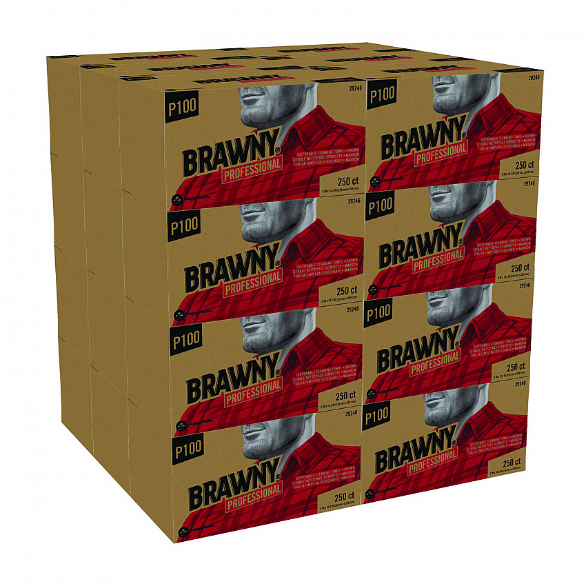 All Purpose Wipers, 1-Ply, 9 x 10.25, Brown, 250 Wipers/Box, 24 Boxes/Carton (29246)