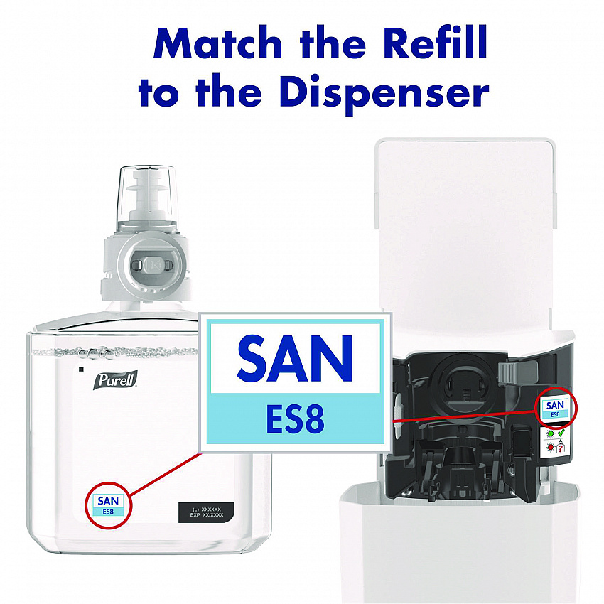 FS8 Floor Stand Dispenser with Energy-on-the-Refill and SMARTLINK Capability, 12.75 x 11.25 x 39, White (7720DS)