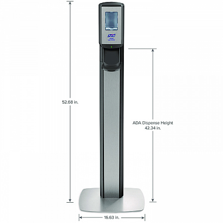 MESSENGER CS8 Silver Panel Floor Stand with Dispenser, 1,200 mL, 15.13 x 16.62 x 52.68, Graphite/Silver (7518DSSLV)