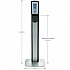 MESSENGER CS8 Silver Panel Floor Stand with Dispenser, 1,200 mL, 15.13 x 16.62 x 52.68, Graphite/Silver (7518DSSLV)