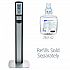 MESSENGER CS8 Silver Panel Floor Stand with Dispenser, 1,200 mL, 15.13 x 16.62 x 52.68, Graphite/Silver (7518DSSLV)