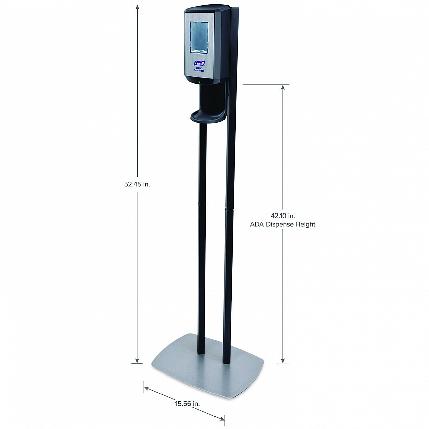 CS8 Hand Sanitizer Floor Stand with Dispenser, 1,200 mL, 13.5 x 5 x 28.5, Graphite (7418DS)