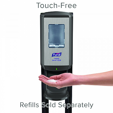 CS8 Hand Sanitizer Floor Stand with Dispenser, 1,200 mL, 13.5 x 5 x 28.5, Graphite (7418DS)