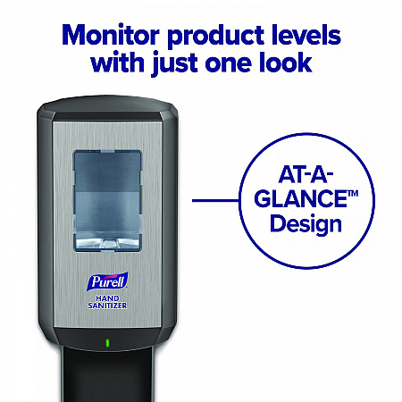 CS8 Hand Sanitizer Floor Stand with Dispenser, 1,200 mL, 13.5 x 5 x 28.5, Graphite (7418DS)