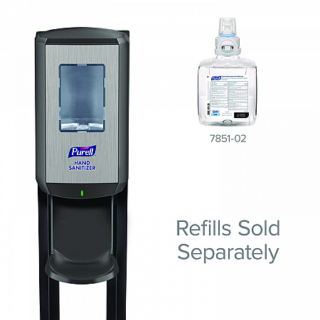 CS8 Hand Sanitizer Floor Stand with Dispenser, 1,200 mL, 13.5 x 5 x 28.5, Graphite (7418DS)