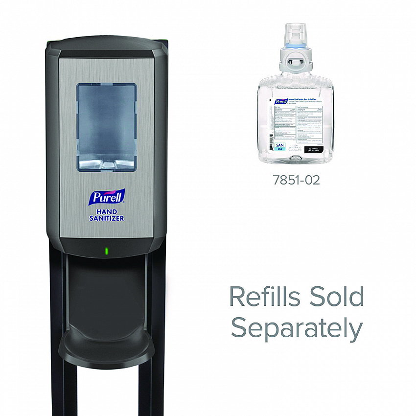 CS8 Hand Sanitizer Floor Stand with Dispenser, 1,200 mL, 13.5 x 5 x 28.5, Graphite (7418DS)