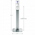 MESSENGER ES8 Silver Panel Floor Stand with Dispenser, 1,200 mL, 16.75 x 6 x 40, Silver/White (7308DSSLV)
