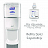 MESSENGER ES8 Silver Panel Floor Stand with Dispenser, 1,200 mL, 16.75 x 6 x 40, Silver/White (7308DSSLV)