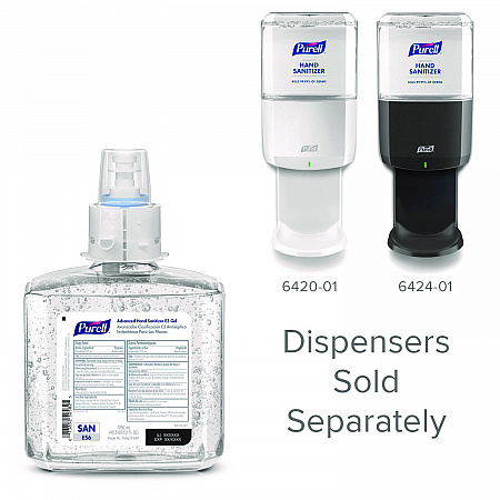 Food Processing Advanced Hand Sanitizer E3 Gel, 1,200 mL Bottle, Fragrance-Free, For ES6 Dispensers, 2/Carton (646102)