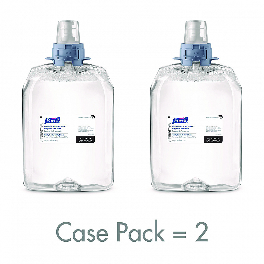 Education HEALTHY SOAP Fragrance Free Foam Refill, Unscented, 2,000 mL, 2/Carton (521202)