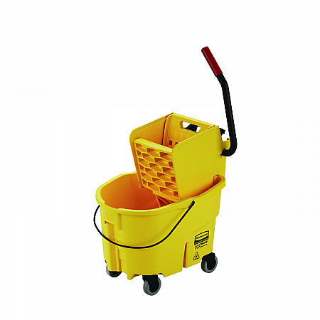 WaveBrake 2.0 Bucket/Wringer Combos, Side-Press, 26 qt, Plastic, Yellow (FG748000YEL)