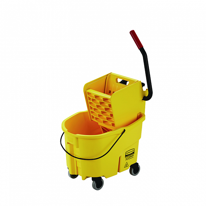 WaveBrake 2.0 Bucket/Wringer Combos, Side-Press, 26 qt, Plastic, Yellow (FG748000YEL)