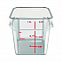 Squares Polycarbonate Food Storage Container, 8 qt, 8.75 x 8.75 x 9, Clear, Plastic (1195307)