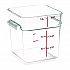 Squares Polycarbonate Food Storage Container, 8 qt, 8.75 x 8.75 x 9, Clear, Plastic (1195307)