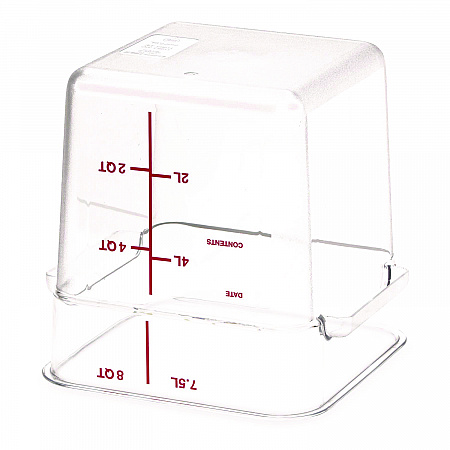 Squares Polycarbonate Food Storage Container, 8 qt, 8.75 x 8.75 x 9, Clear, Plastic (1195307)