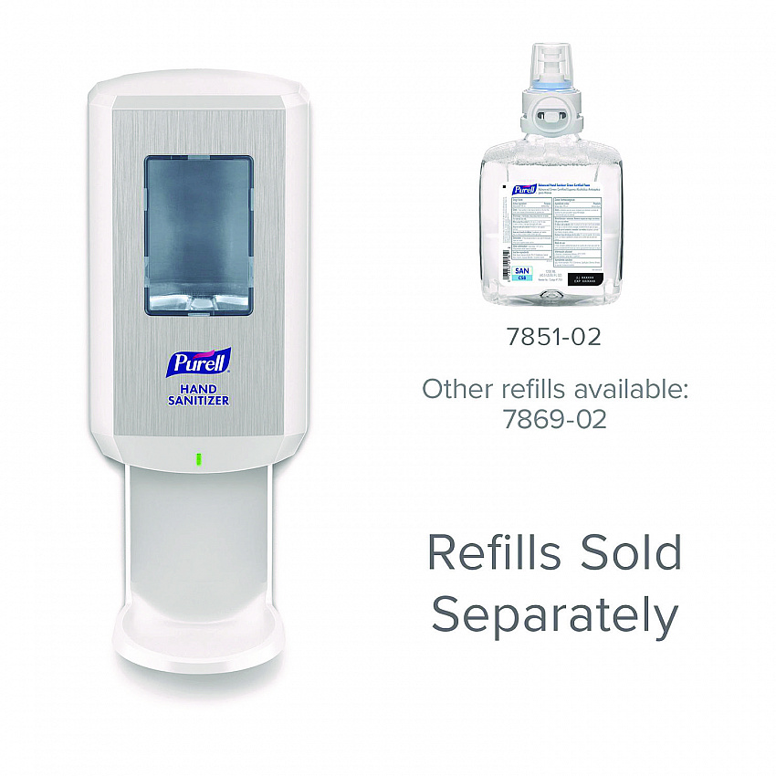 CS8 Hand Sanitizer Dispenser, 1,200 mL, 5.79 x 3.93 x 15.64, White (782001)