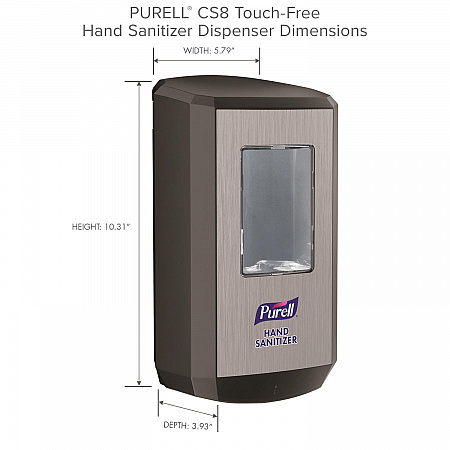 CS8 Hand Sanitizer Dispenser, 1,200 mL, 5.79 x 3.93 x 15.64, Graphite (782401)
