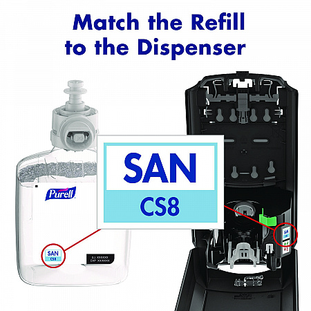 CS8 Hand Sanitizer Dispenser, 1,200 mL, 5.79 x 3.93 x 15.64, Graphite (782401)