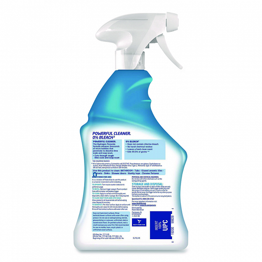 Bathroom Cleaner with Hydrogen Peroxide, Cool Spring Breeze Scent, 32 oz Trigger Spray Bottle (99828EA)